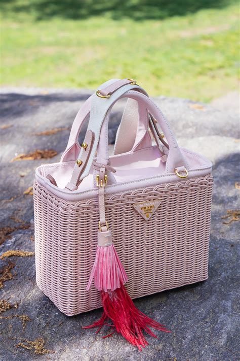 prada straw wicker bag|used wicker Prada handbags.